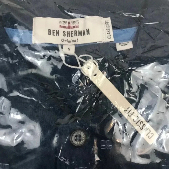 Ben Sherman Micro Geo Print Jersey Polo Lake Blue - Picture 3 of 8